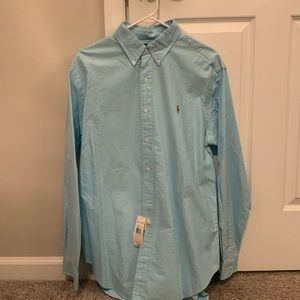 NWT Classic Fit Ralph Lauren Button Down (Blue) (Large)